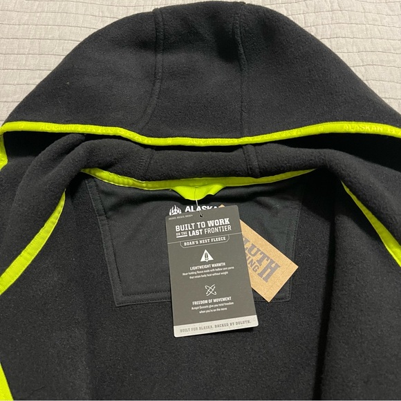 Alaskan HardGear by Duluth Trading Men's Fleece Hooded Black Full Zip Vest Large - Picture 4 of 9